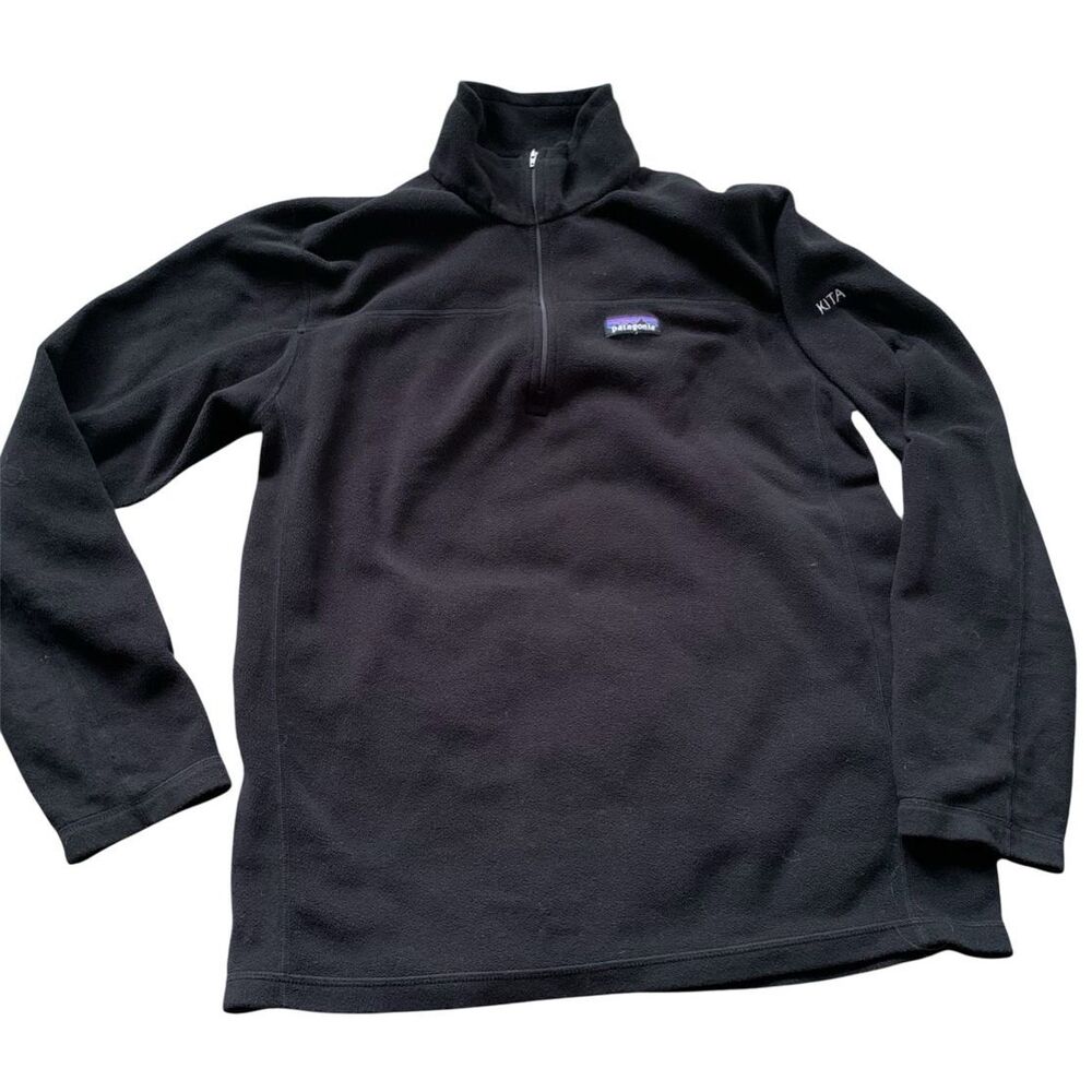 Patagonia Micro D Pullover 1/4 zip black Fleece SWEATER JACKET Men's sz M